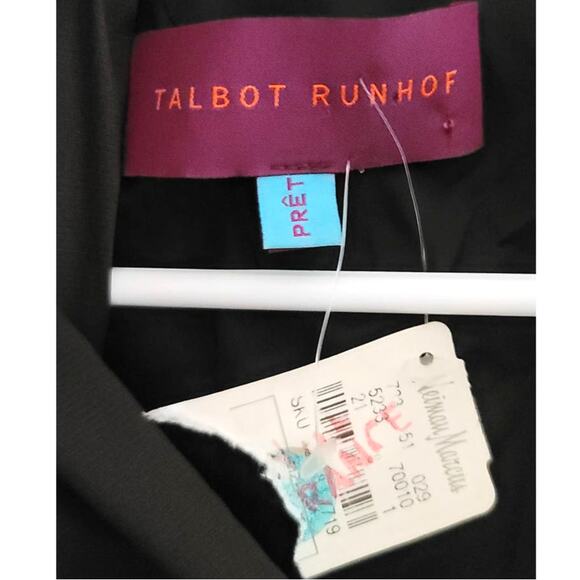 Talbot Runhof Silk Blend Pleated V-Neck Sleeveless Top Brown 8 - Picture 3 of 10